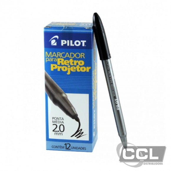 CANETA RETROPROJETOR PILOT 2.0MM PRETA CX/12