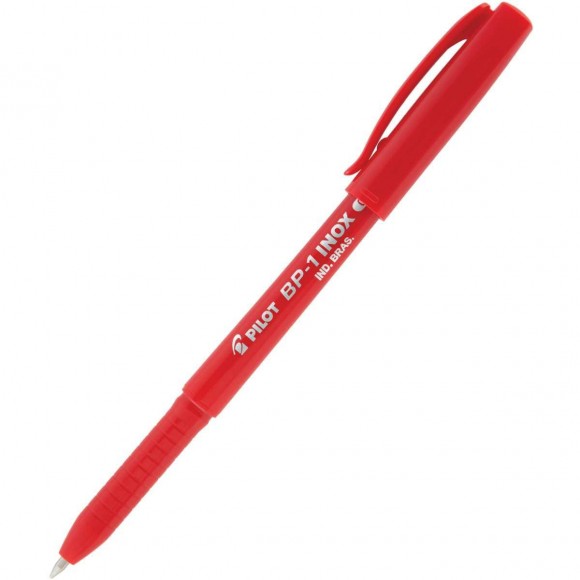 CANETA PILOT BP-1 INOX 0.7MM VERMELHA