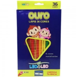 LAPIS DE COR LEO&LEO 36 CORES 4MM TRIANG...