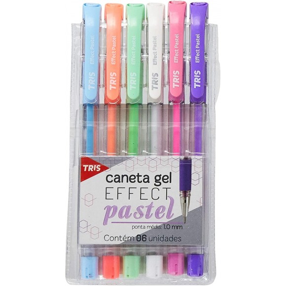 CANETA GEL TRIS EFFECT PASTEL 6 CORES