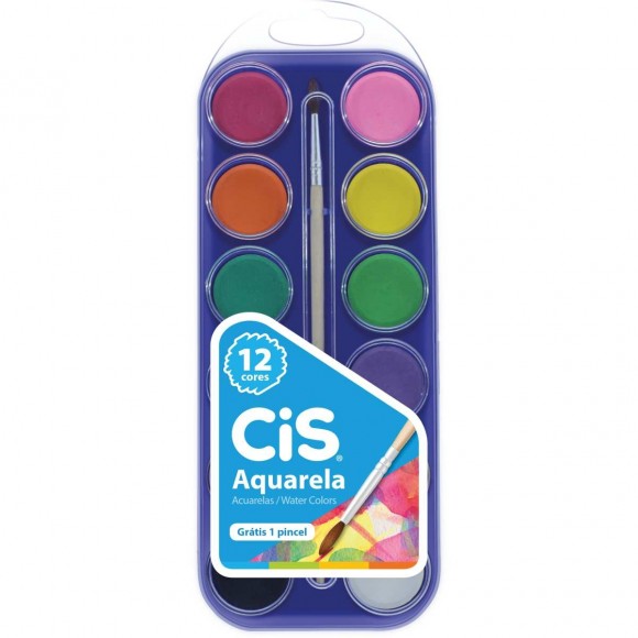 AQUARELA ESCOLAR CIS 12 CORES 52.74