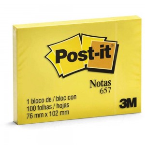 BLOCO P/ RECADO ADESIVO 3M POST-IT 657 7...