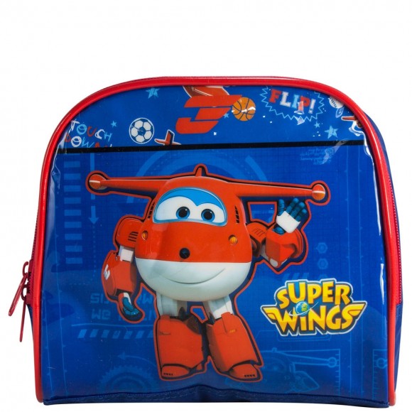 LANCHEIRA TERMICA ESCOLAR LUXCEL SUPER WINGS AZUL ESCURO LA32683SW